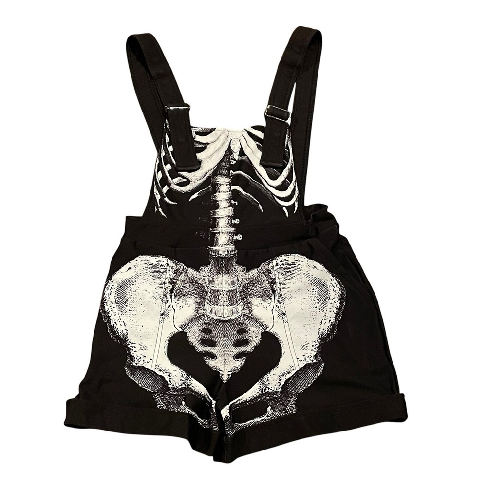 BlackMilk Skeleton Overalls Womens Medium Shorts Black Milk Ribs